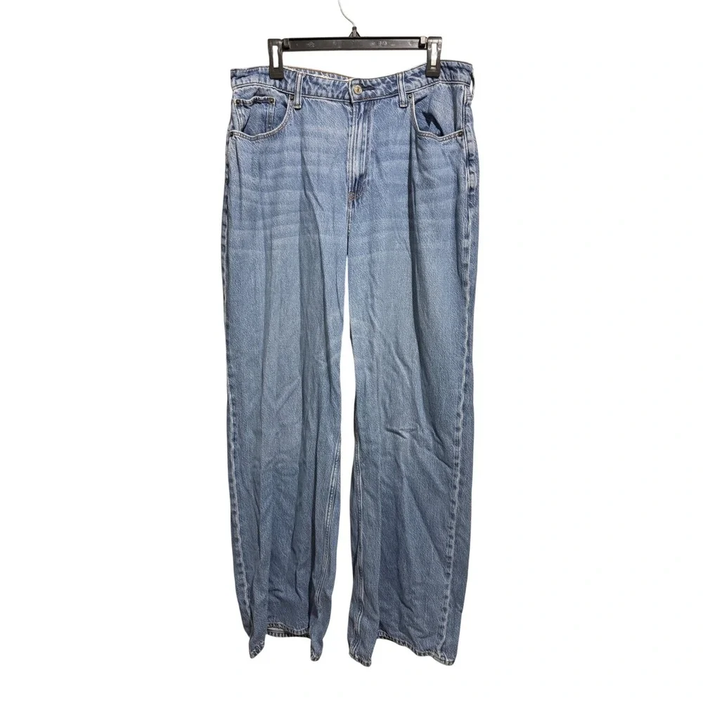 Abercrombie & Fitch The Wide Leg High Rise Jeans Womens 31‎ 12 Long Curve Love